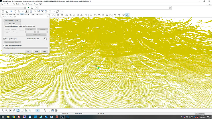 A detailed point cloud is shown in Gemini Terrain.
