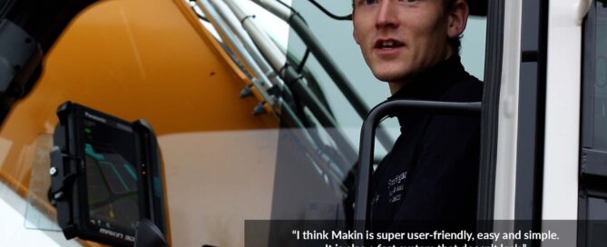 Frederik Søndergaard inside his Liebherr excavator