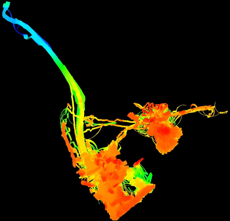 Height heat map of the logged surface shown on the project.